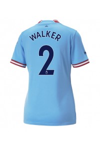 Manchester City Kyle Walker #2 Voetbaltruitje Thuis tenue Dames 2022-23 Korte Mouw
